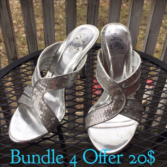 Special Occasions by Saugus Shoe Shoes - 💫 Silver Sequined Heels